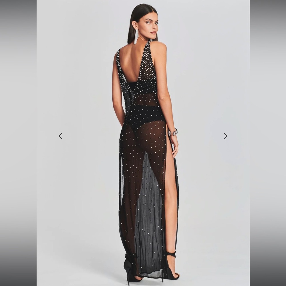 Retrofete Carmella Embellished Chiffon Dress - image 2